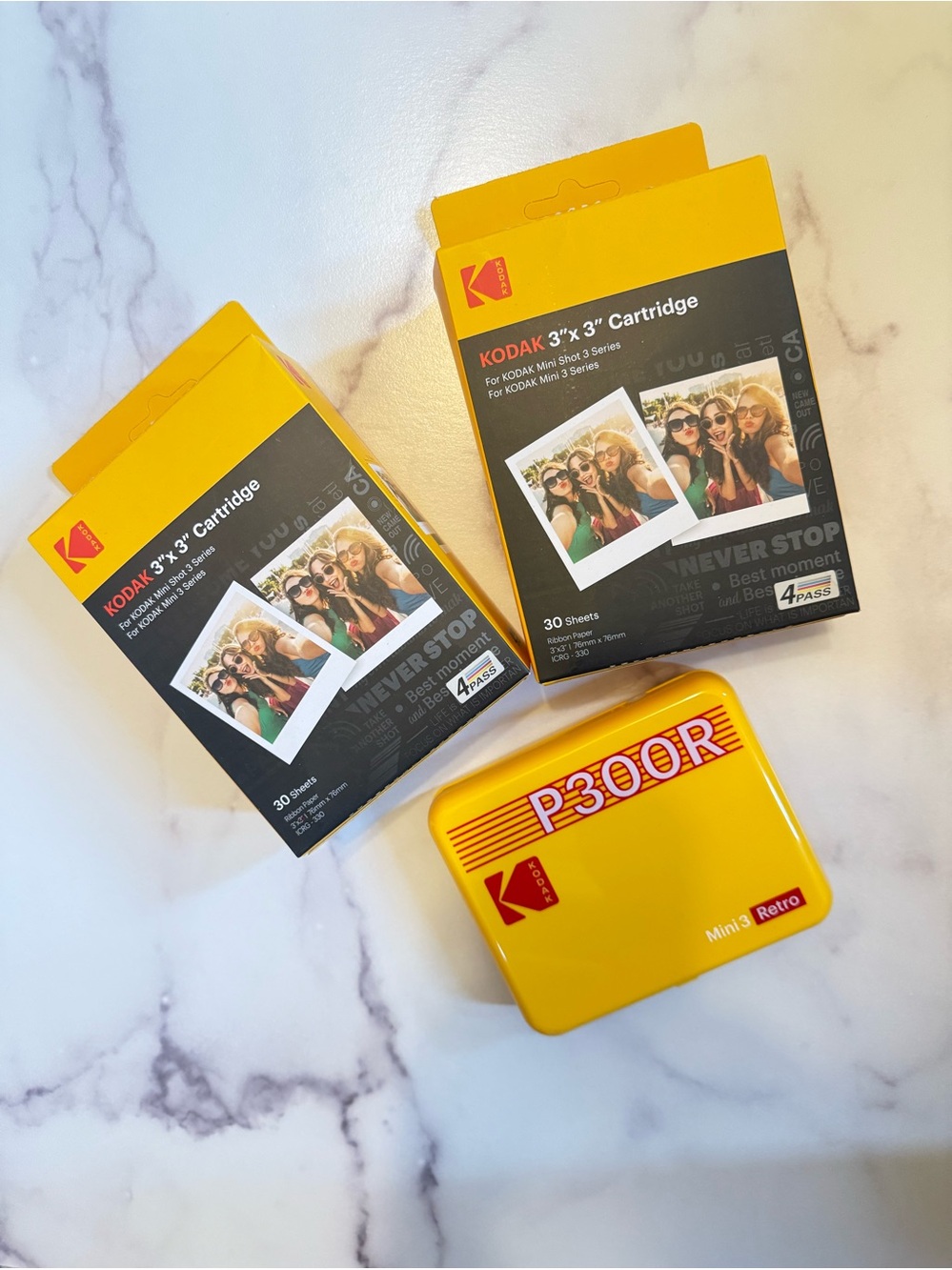 KODAK Mini 3 Retro Portable Photo Printer (3x3 inches) Bundle